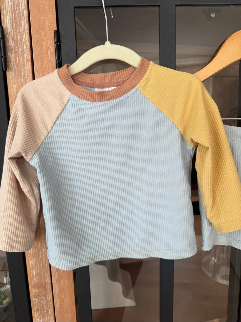 H&M kids rashguard set long sleeve swim top shorts ribbed slate mustard baby boy